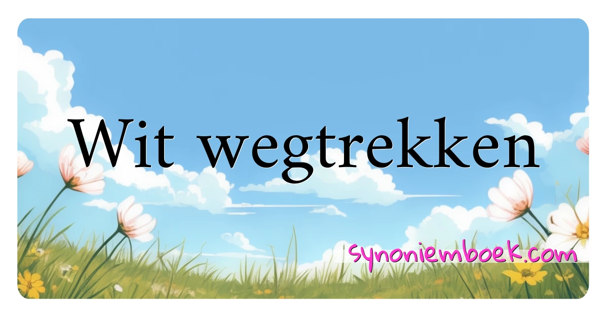 Wit wegtrekken synoniemen kruiswoordraadsel betekenen uitleg en gebruik