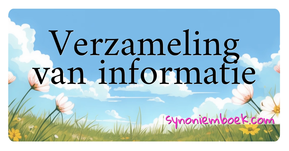 Verzameling van informatie synoniemen kruiswoordraadsel betekenen uitleg en gebruik