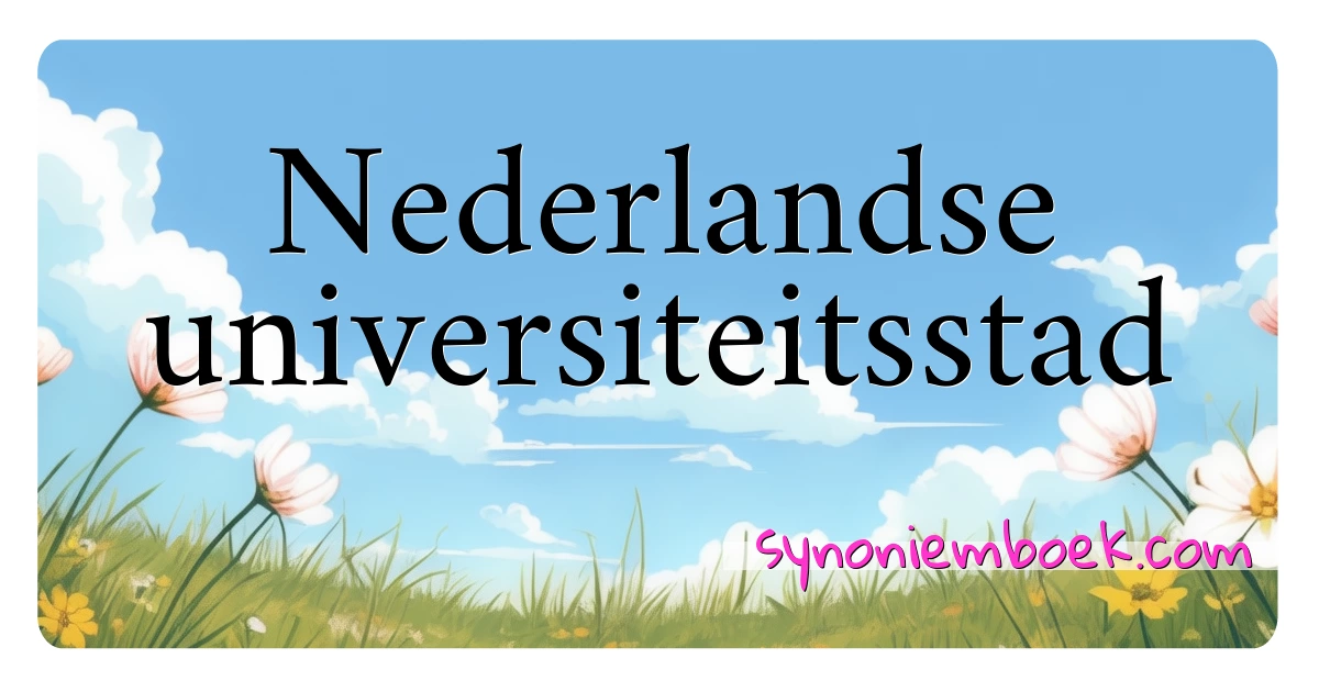 Nederlandse universiteitsstad synoniemen kruiswoordraadsel betekenen uitleg en gebruik