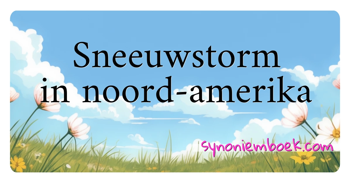 Sneeuwstorm in noord-amerika synoniemen kruiswoordraadsel betekenen uitleg en gebruik