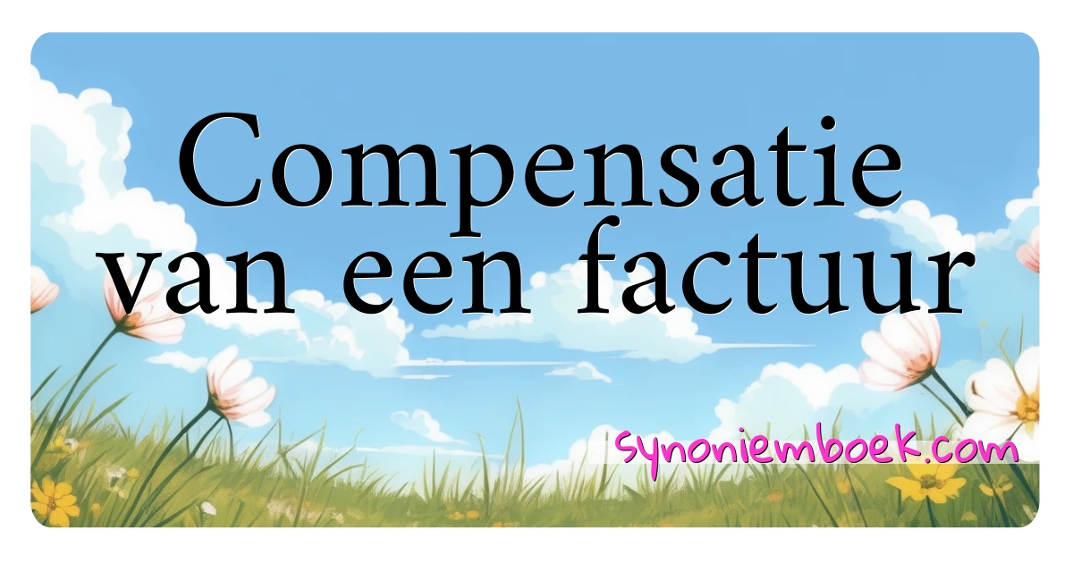 Compensatie van een factuur synoniemen kruiswoordraadsel betekenen uitleg en gebruik