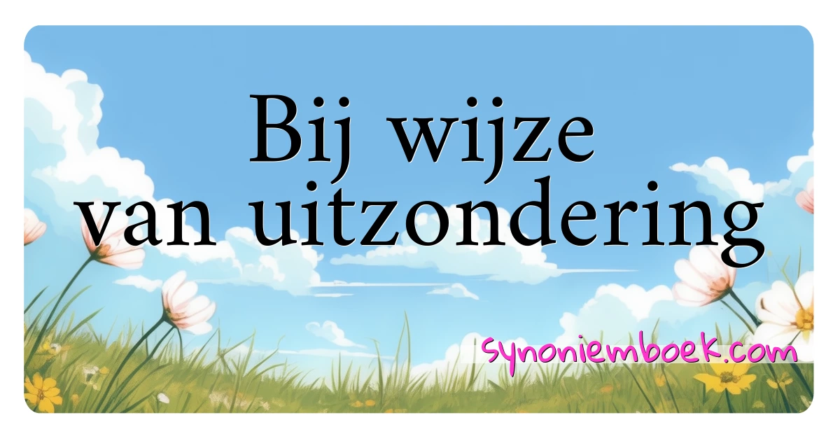 Bij wijze van uitzondering synoniemen kruiswoordraadsel betekenen uitleg en gebruik