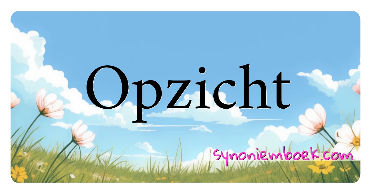 Opzicht synoniemen kruiswoordraadsel betekenen uitleg en gebruik