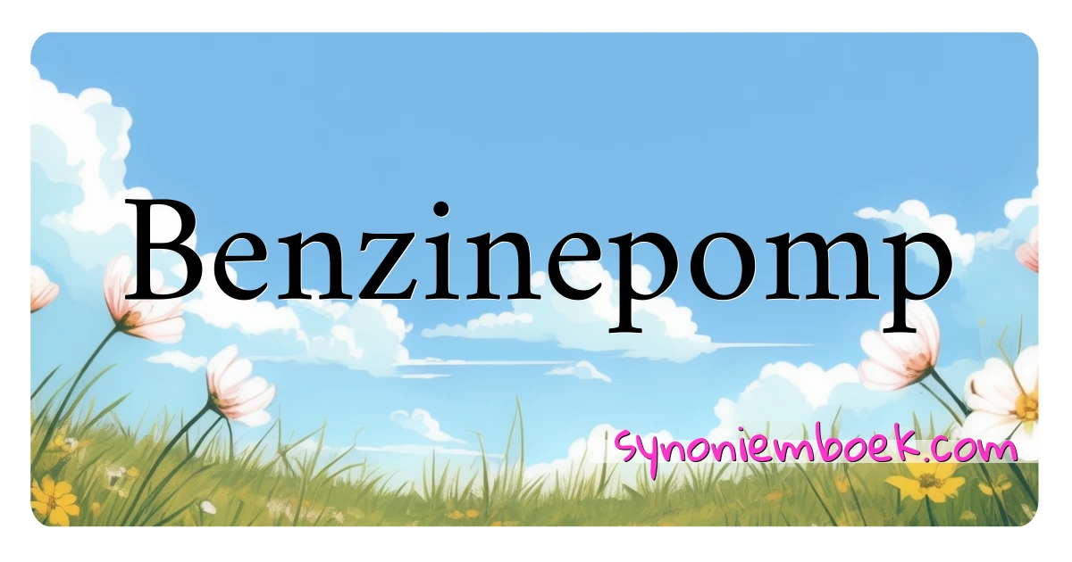 Benzinepomp synoniemen kruiswoordraadsel betekenen uitleg en gebruik